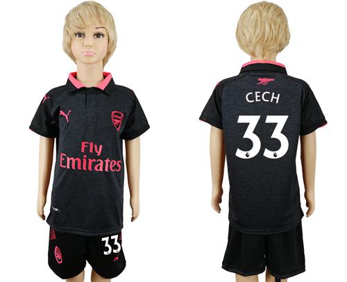 Arsenal #33 Cech Sec Away Kid Soccer Club Jersey - Click Image to Close